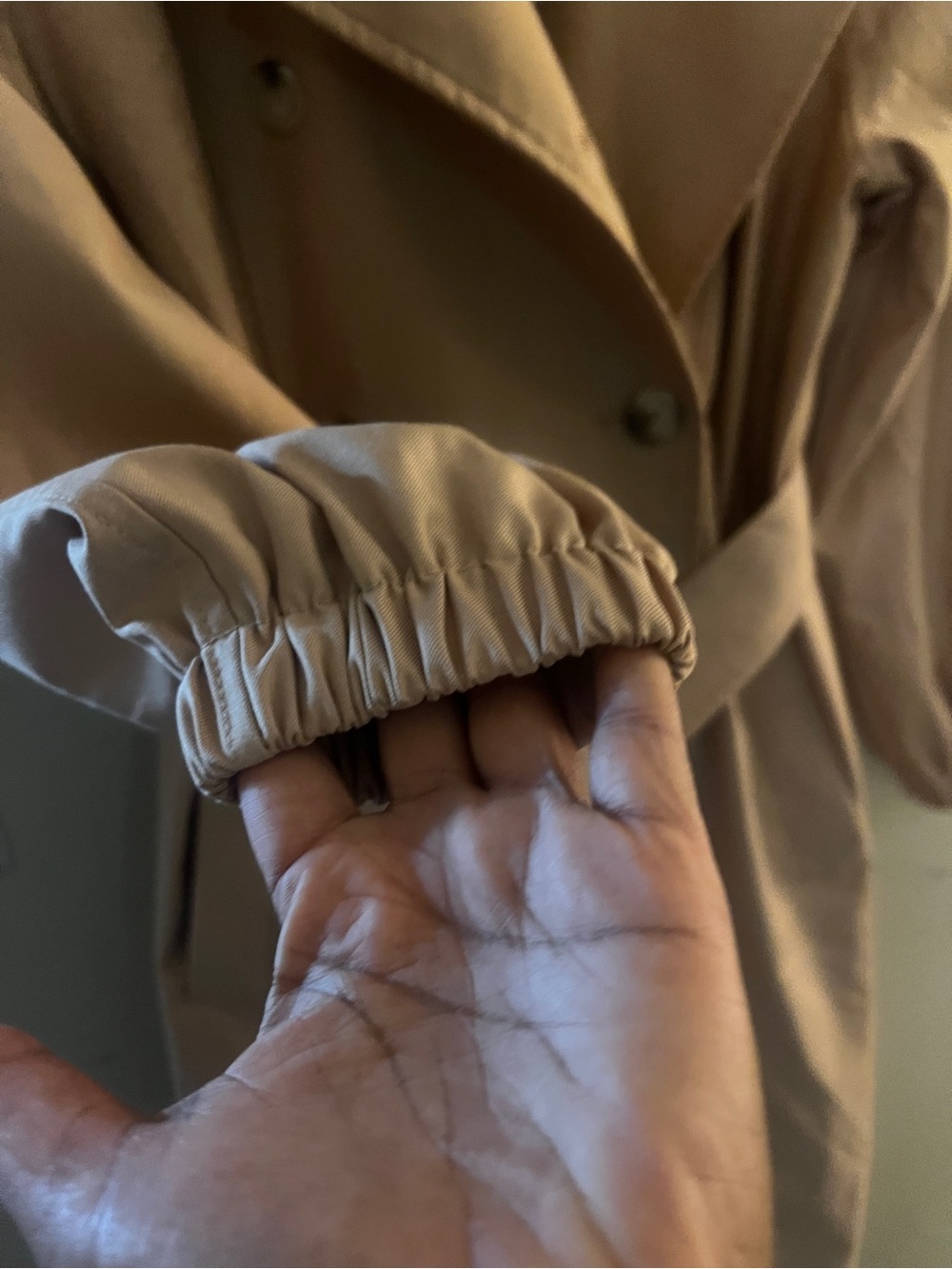 Anthropologie Greylin Nate Soft Twill Trench Coat Midi Belted Double Breasted XS - Picture 9 of 16